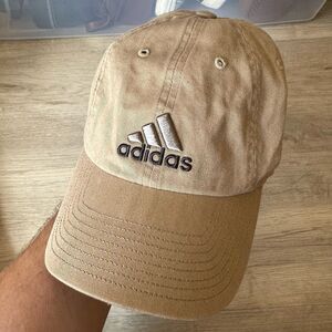 Adidas Climalite Dad Ball Cap Hat Tan Neutral Colors Cotton One Size